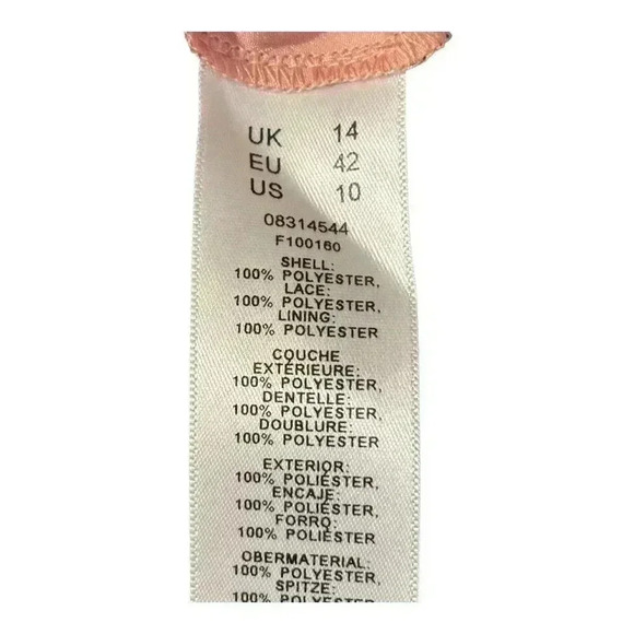 ASOS NWT Rose Pink Lace, Ruffle, Pleating Details Long Sleeve Midi Dress - Picture 12 of 15